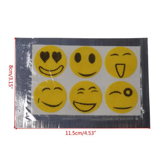 Smiley Face Anti Mosquito Mozzie Insect Bug Bugs Repellent Stickers Patch