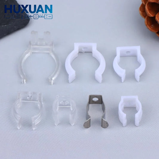 100Pcs T5 T8 Neon Tube Fixed Clip Transparent Plastic Buckle LED Neon Light Silicone Tube Mount Holder Accessories