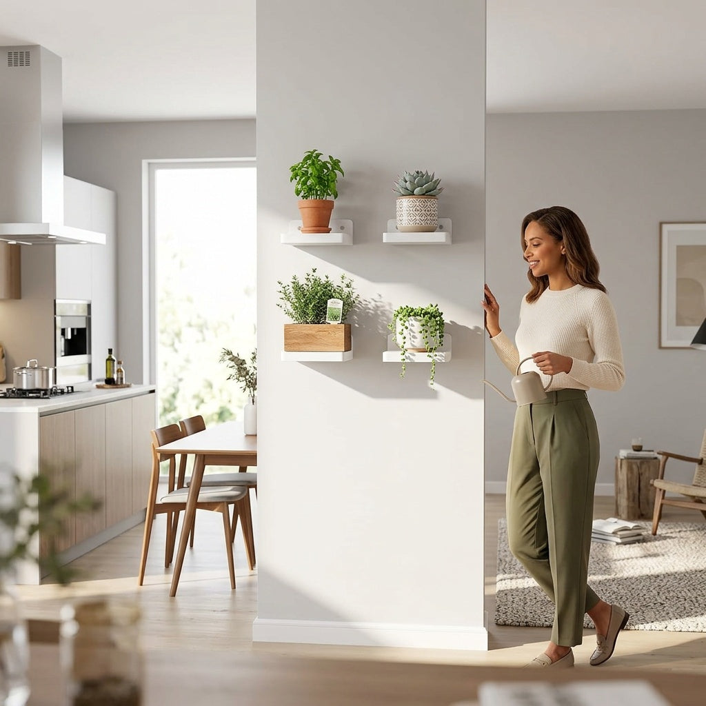 Four-shelf vertical arrangement